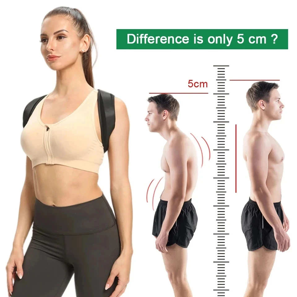 Adjustable Back Posture Corrector Neck Brace - Shoulder Support Correction Belt for Men & Women - Image 2