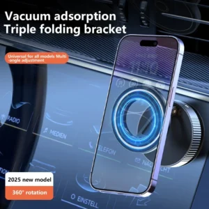 Round Folding Magnetic Car Holder - 360 Degree Rotatable Phone Mount