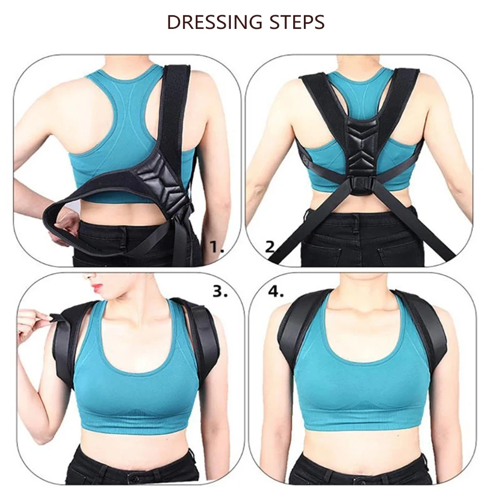 Adjustable Back Posture Corrector Neck Brace - Shoulder Support Correction Belt for Men & Women - Image 4